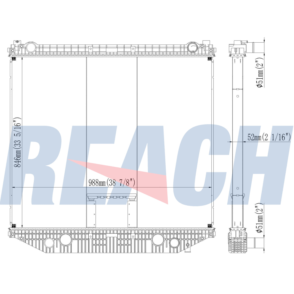 Freightliner Business Class M2 Radiator 2008-2012 N/A