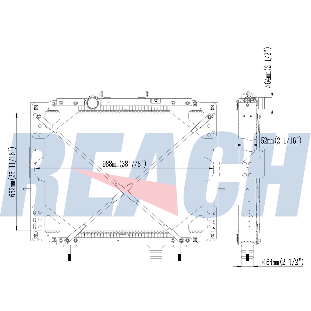Peterbilt, Kenworth 330 / Kenworth T300 Radiator HDC010835PAF