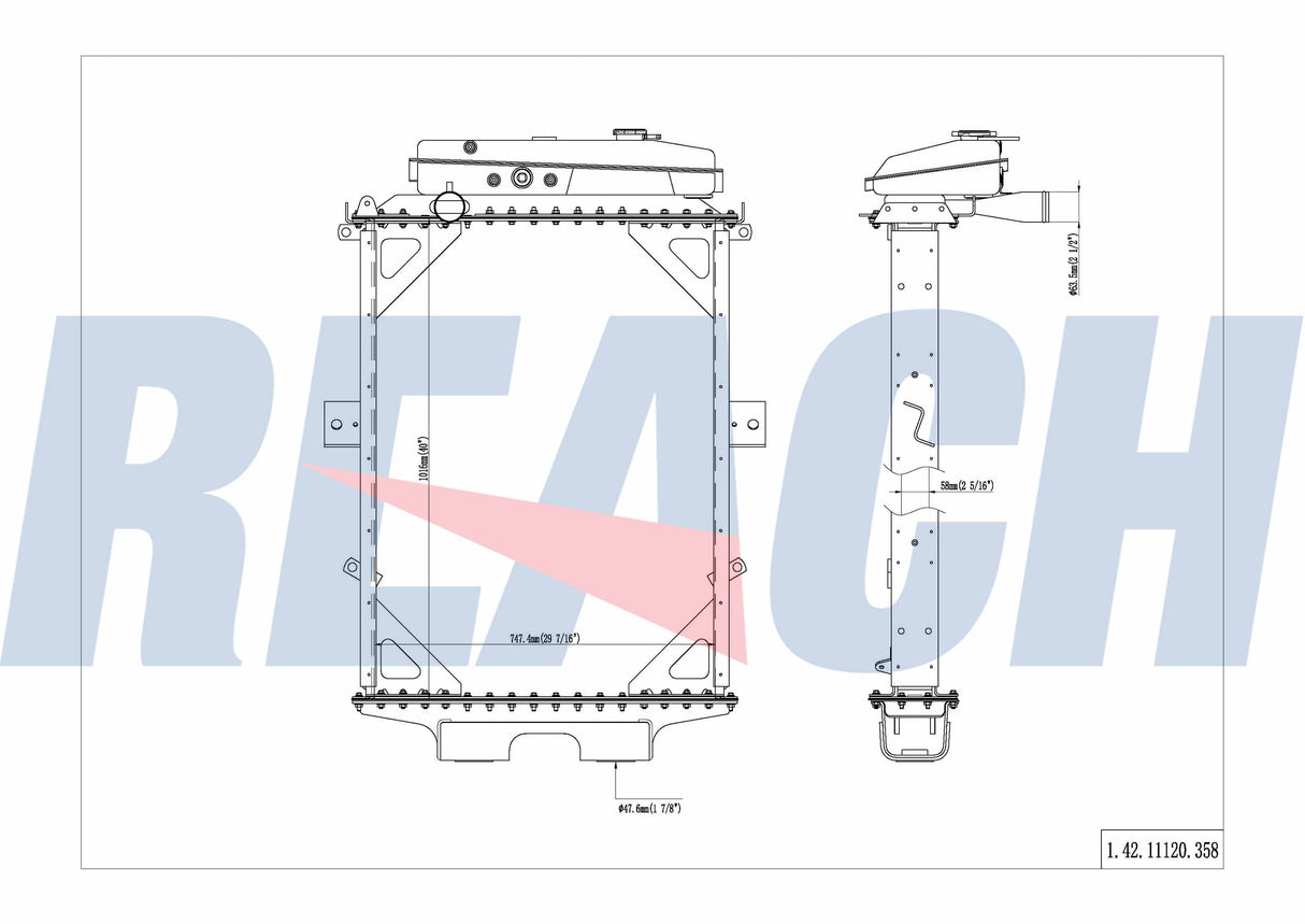 Peterbilt, Kenworth T400 10.8 L6 Radiator 1993-1996 21012505