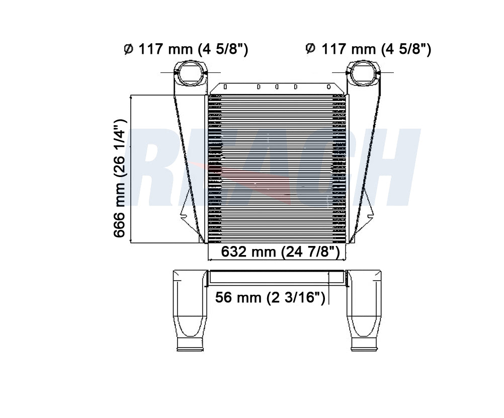 Peterbilt, Kenworth Conventionals Charge Air Cooler 1987-1988 1E3012