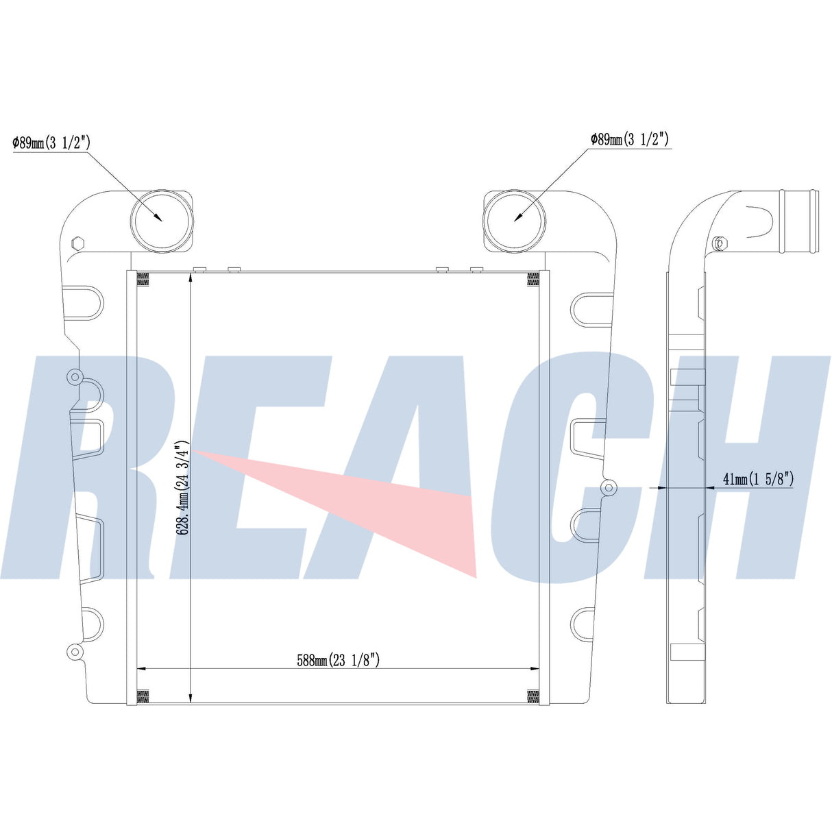 International Fedex, Ups Step Vans, Mt35, 45, 55 With International Chassis Charge Air Cooler 1659006C1