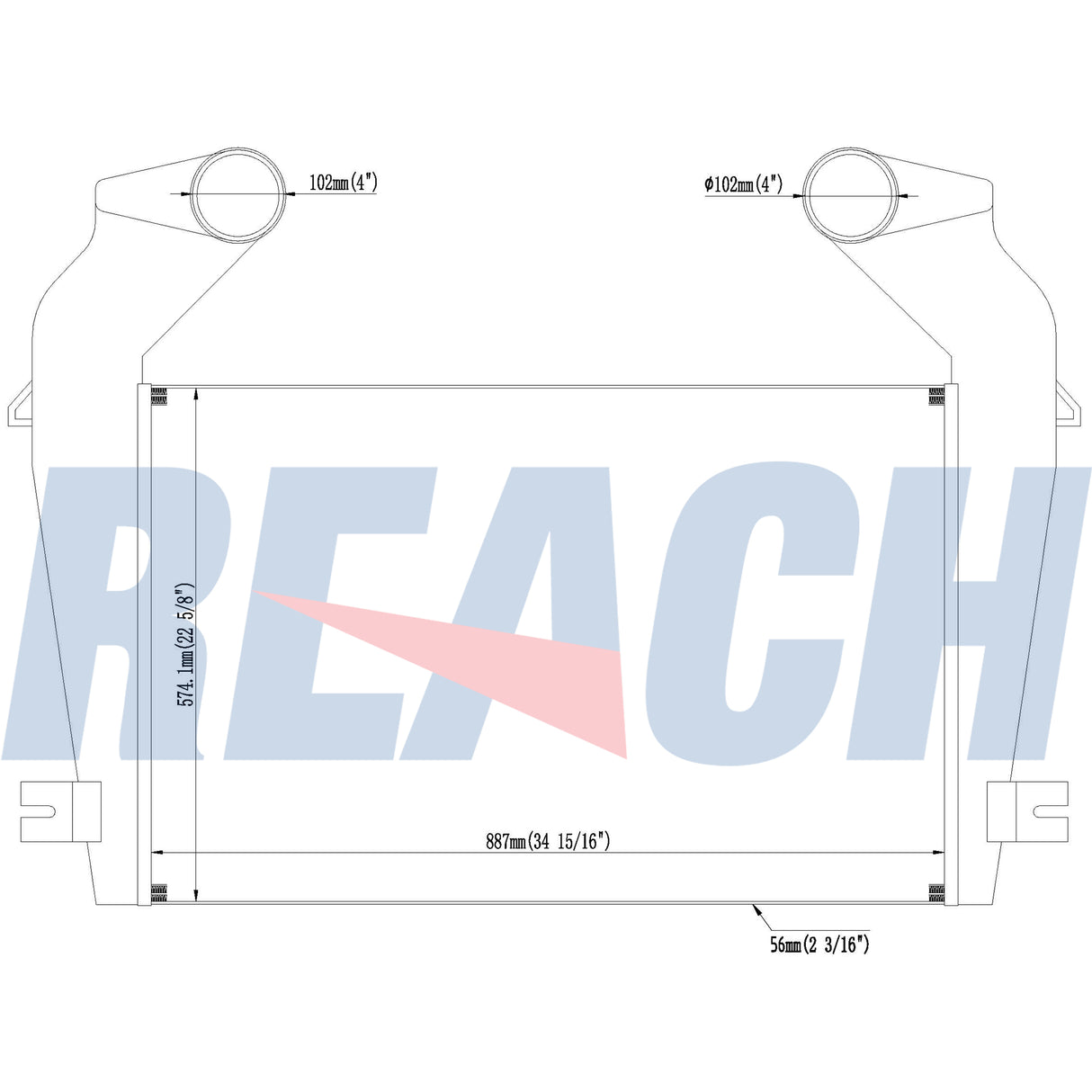 Peterbilt, Kenworth Fits T800h, T800w, W900b, C500b Charge Air Cooler F311135