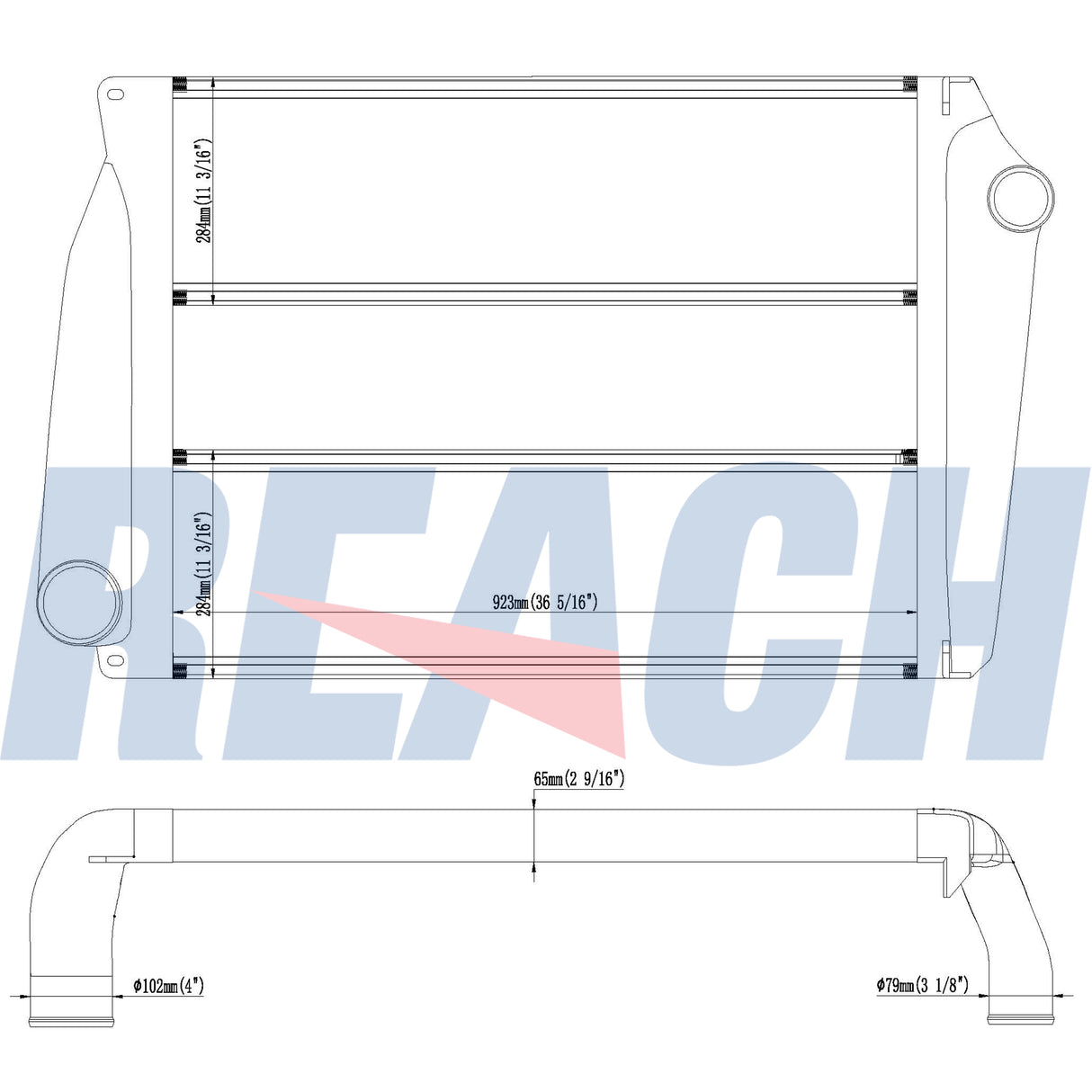 Peterbilt, Kenworth Charge Air Cooler Peterbilt 320 Sanitation Trucks Charge Air Cooler IE3543