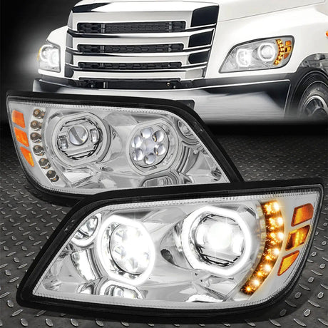 Black Halogen Headlights With Drl Driver Side For Hino 358, 258, 338, 268