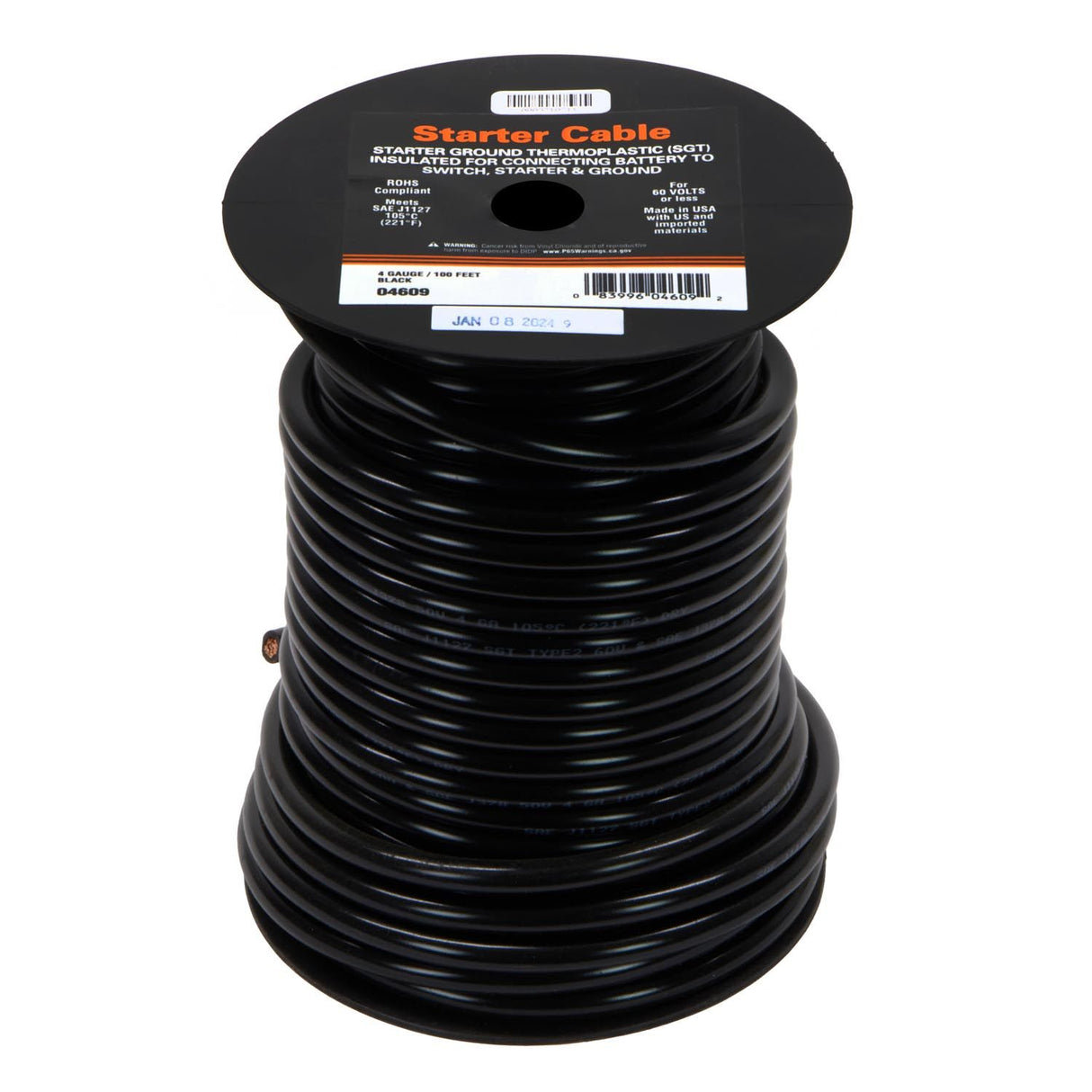 BATTERY CABLE 4GA BLACK