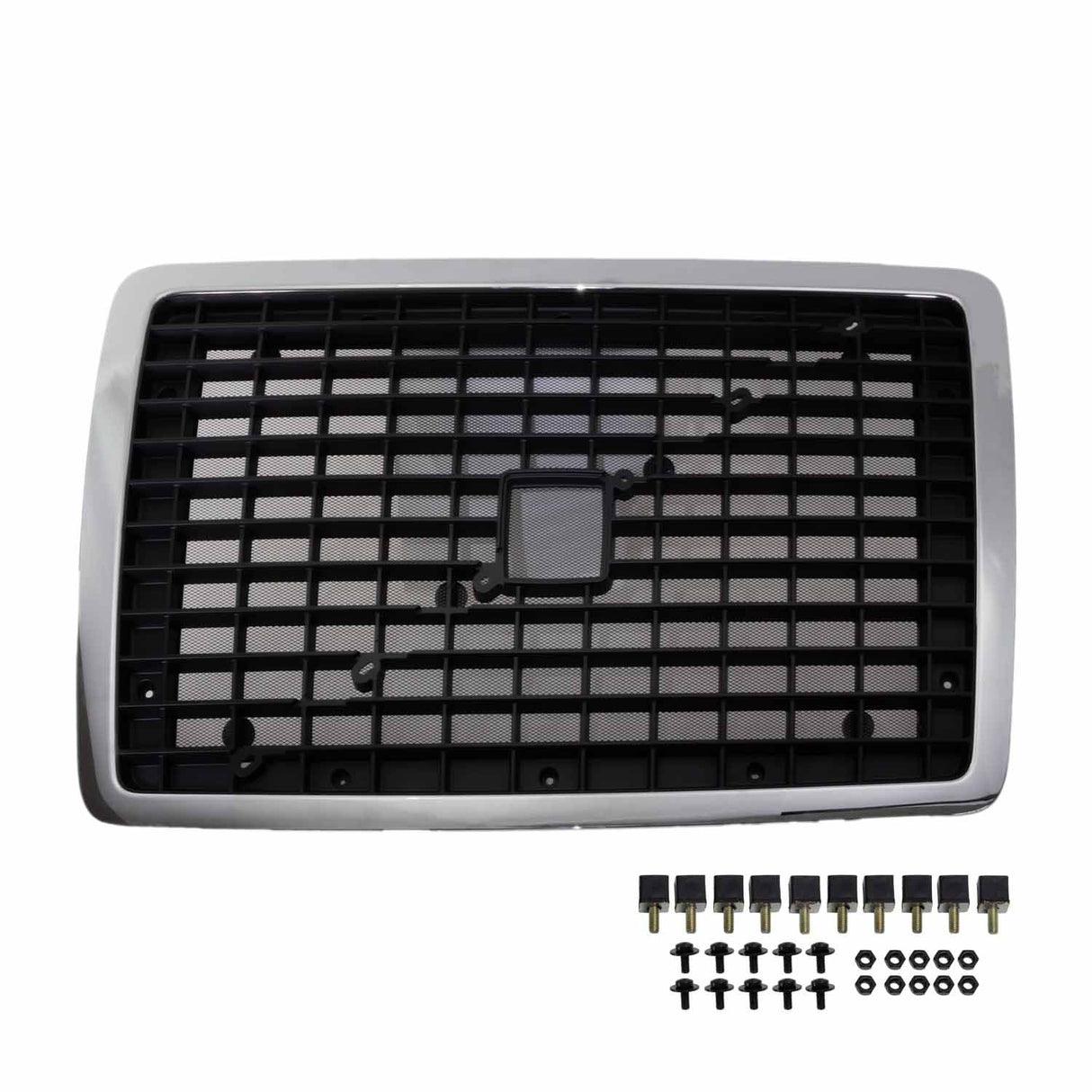 Black w/Chrome Plastic Grille W/Bug Screen Volvo VN/VNM/VNL 2004-17