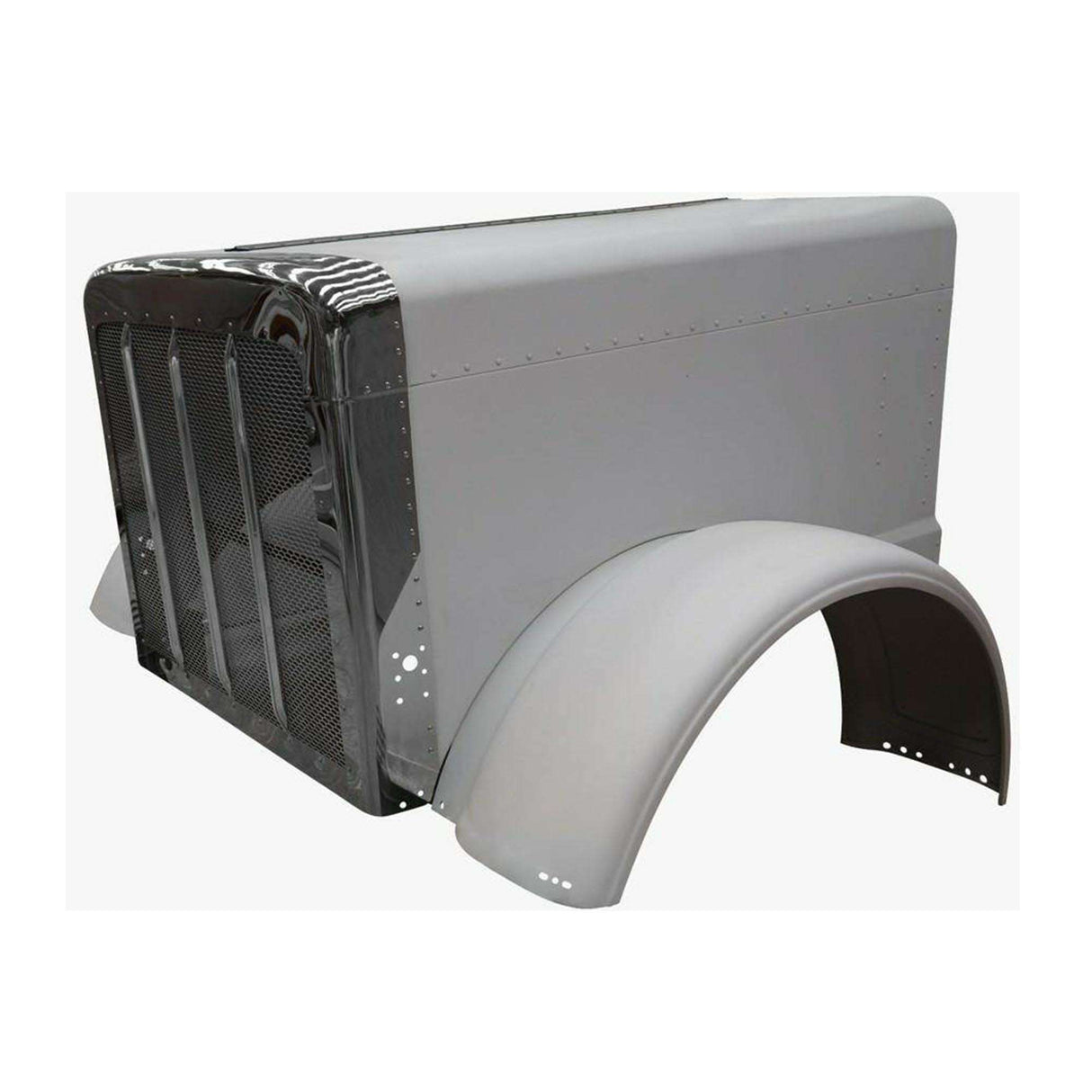 Peterbilt 389 Hood Aluminum With Fiberglass Fenders L29-6111-1000, L29-6097-101