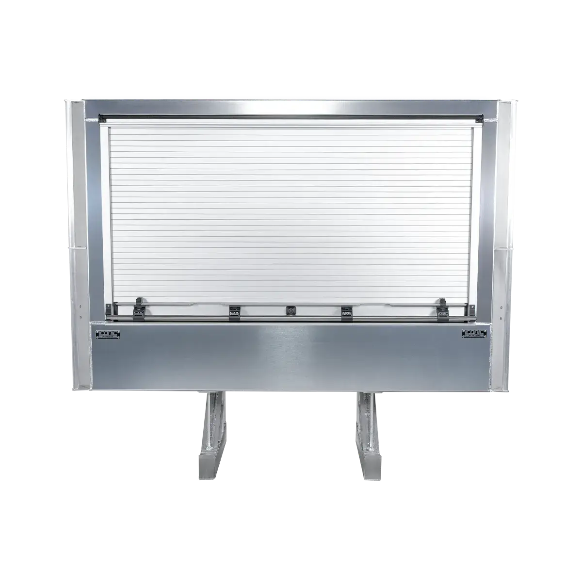 Cab Rack Roll-Up Headache Rack, Smooth Aluminum w/ (2) Chain Hangers, Dividers & Premium Locking Door 78" Width x 68" Height x 16" Depth