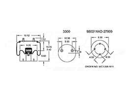Air Spring - Rolling Lobe 352-8710 1R13124 1R13-124 1T17CL5 8710