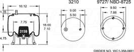 Air Spring - Rolling Lobe 352-8805 1003588805C 1R12438 1R12-438 1T15M4