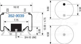 Air Spring - Rolling Lobe 352-9039 1003589039C 101324014 1013589039C 1090218
