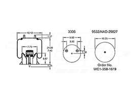 Air Spring - Rolling Lobe 352-9644 1R121182 1R12-1182 1T15MBTW6 64693