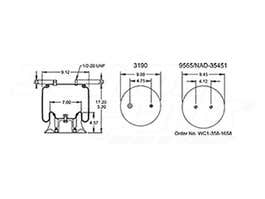 Air Spring - Rolling Lobe 352-9652 1R10105 1R10-105 1T15LP3 57QL1115