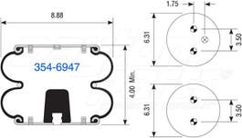 Suspension - Convoluted Air Spring 354-6947 1003586947C 20F2 2B9255 2B9-255