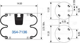 Suspension - Convoluted Air Spring 354-7136 1003587136C 1027556 1626 21CT