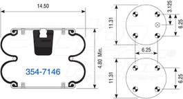 Suspension - Convoluted Air Spring 354-7146 1003587146C 21D 2B14351 2B14-351
