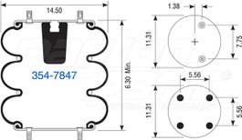 Suspension - Convoluted Air Spring 354-7847 333C 3B14459 3B14-459 64583