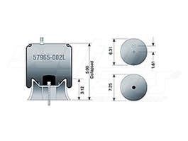 Air Spring - Rolling Lobe 57965-002L 579652 57965-2 8528 8868