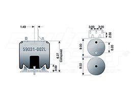 Air Spring - Rolling Lobe 59031-002L 590312 59031-2 8941