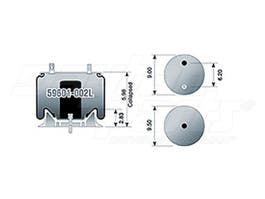 Air Spring - Rolling Lobe 59601-002L 596012 59601-2 8972