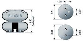 Air Spring - Rolling Lobe B-14318 6935 FS6935 S14318 S-14318