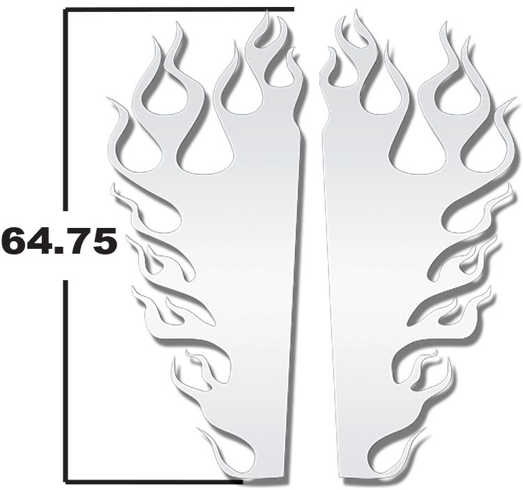 Peterbilt PB 389 CENTER HOOD TRIM 2PC FLAME