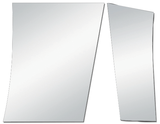 Peterbilt PB 389 - HOOD EXTENSION PANEL - WIDE REPLACEMENT - NOTCHED - BLANK - W/PICKET EXHAUST ELB
