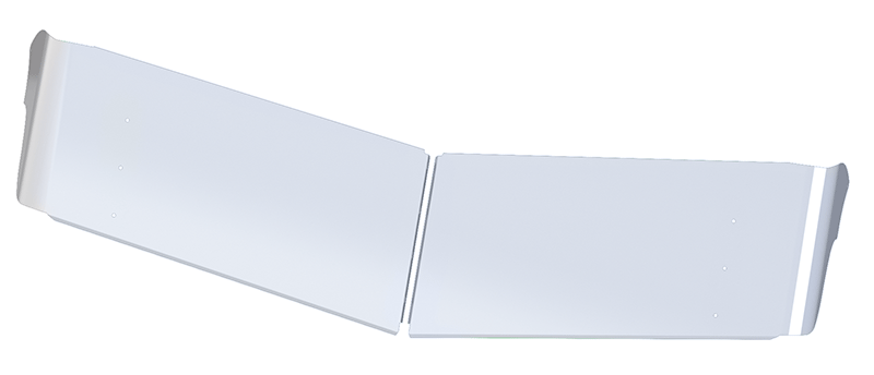 VISOR,PETERBILT 579 ULTRA LOFT,16 INCHES WIDE,STAINLESS STEEL,STD MOUNT
