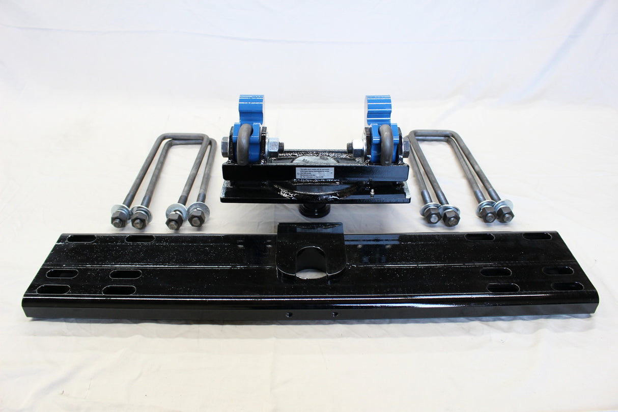 Decking Saddle 4 in Short Frame Mount Combo with J Bolts and Hardware, Fifth Wheel Saddle