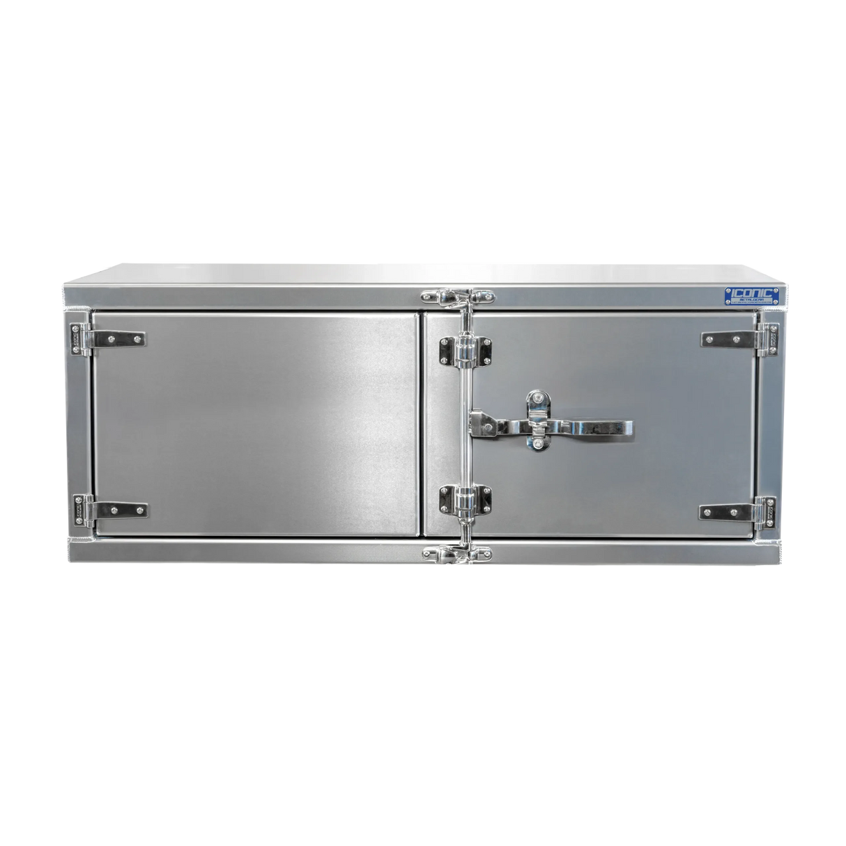 Cam-Lock Box Aluminum Smooth w/Polished Stainless Steel Dual Barn Door 60" Width x 24" Height x 24" Depth