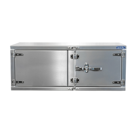 Cam-Lock Box Aluminum Smooth w/Polished Stainless Steel Dual Barn Door 60" Width x 24" Height x 24" Depth