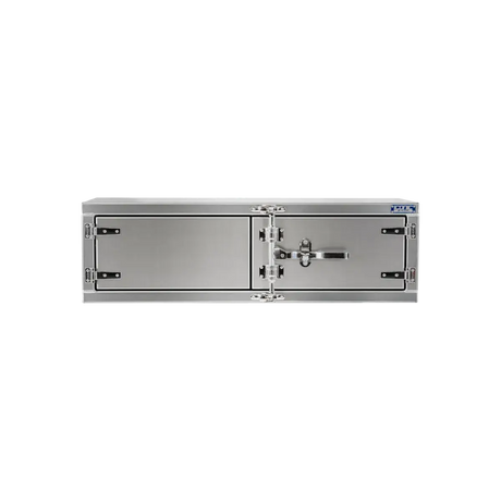 Cam-Lock Box Aluminum Smooth w/Polished Stainless Steel Dual Barn Door 60" Width x 18" Height x 24" Depth