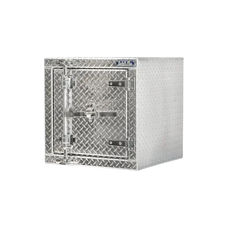 Cam-Lock Box Aluminum Checkerplate Single Side Swing Door 24" Width x 24" Height x 24" Depth