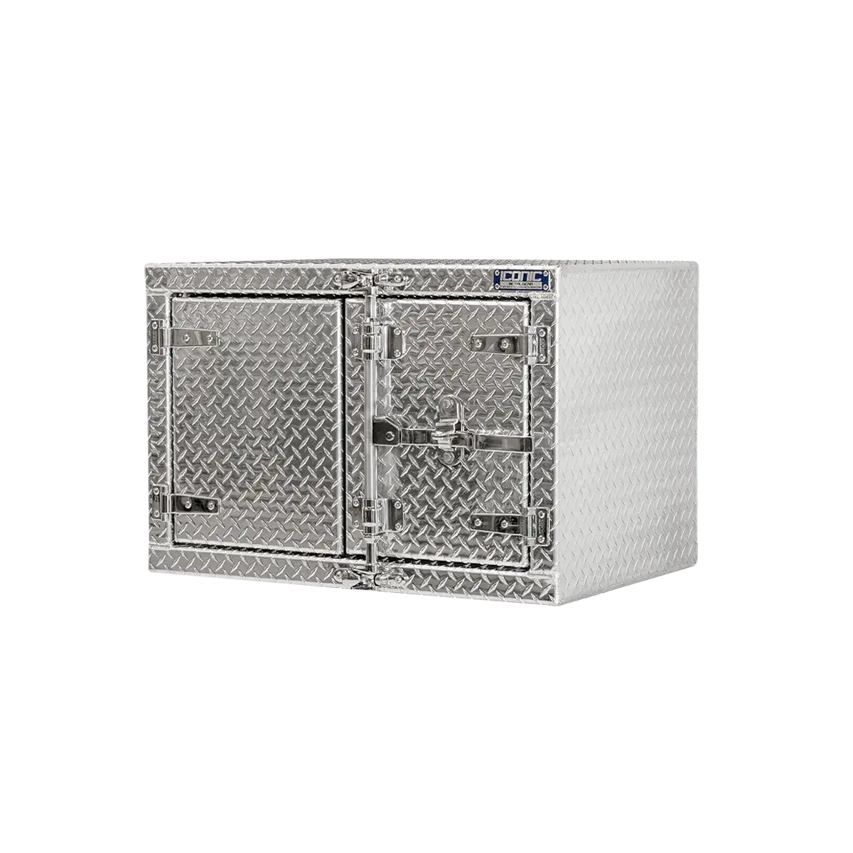 Cam-Lock Box Aluminum Checkerplate Dual Barn Door 36" Width x 24" Height x 24" Depth