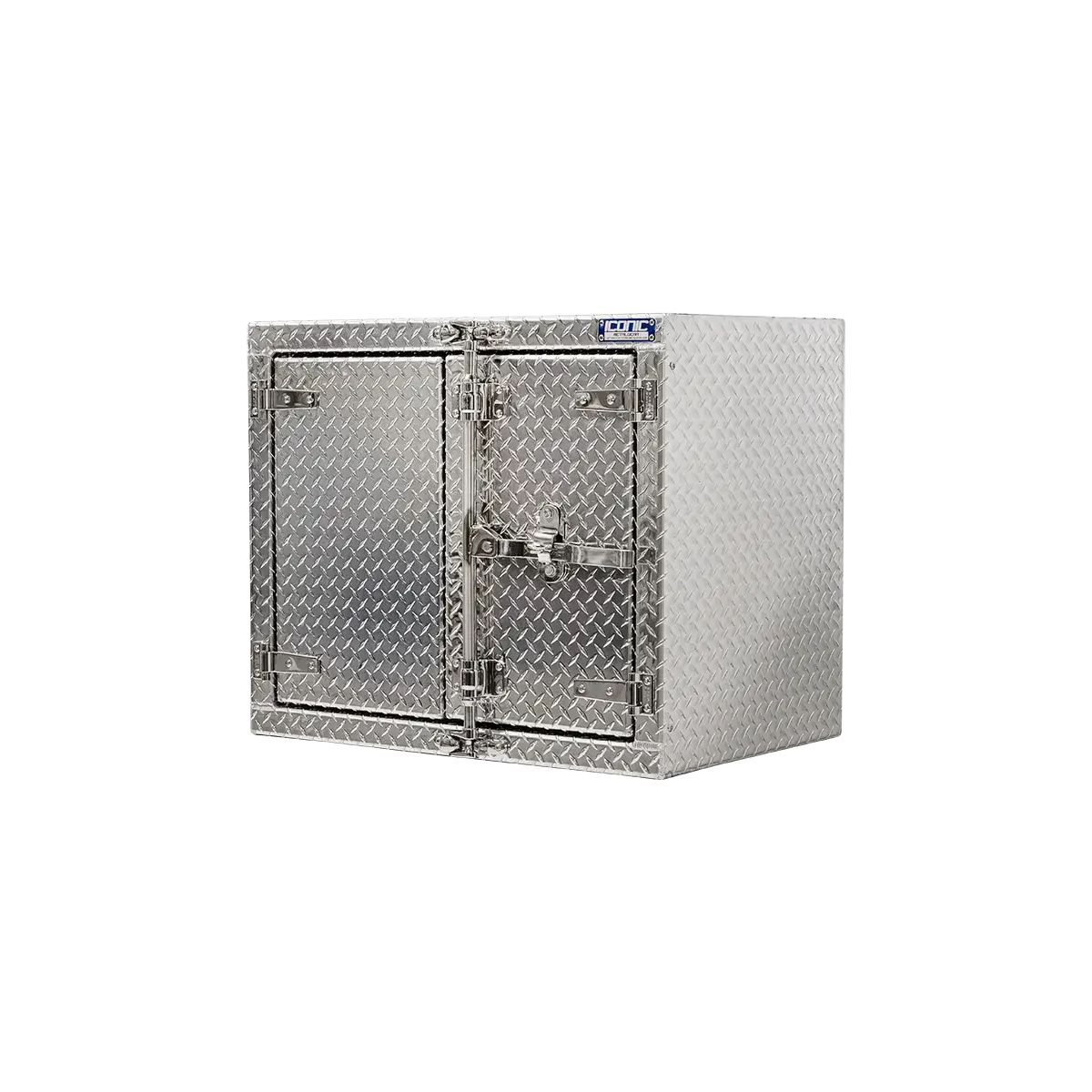 Cam-Lock Box Aluminum Checkerplate Dual Barn Door 36" Width x 30" Height x 24" Depth