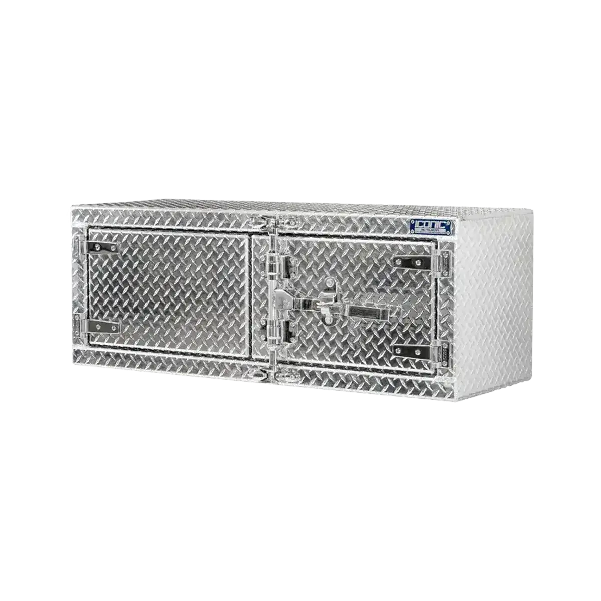 Cam-Lock Box Aluminum Checkerplate Dual Barn Door 48" Width x 18" Height x 18" Depth