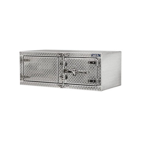 Cam-Lock Box Aluminum Checkerplate Dual Barn Door 48" Width x 18" Height x 24" Depth