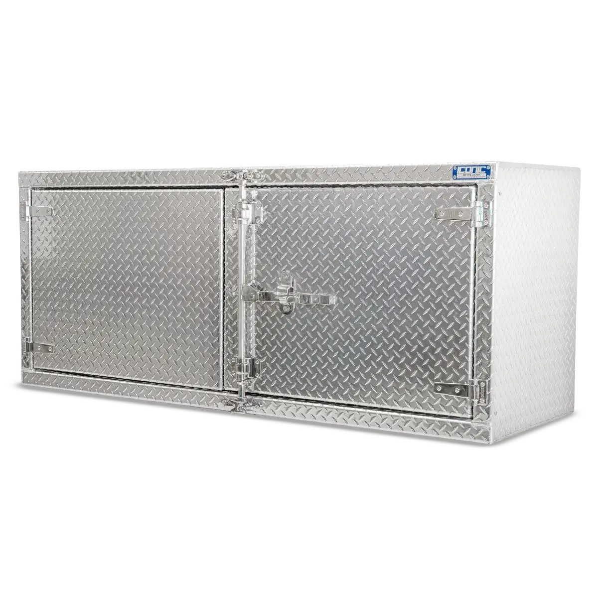 Cam-Lock Box Aluminum Checkerplate Dual Barn Door 72" Width x 30" Height x 24" Depth
