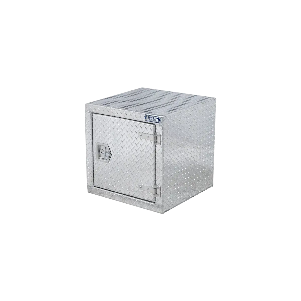 Standard T-Handle Box Aluminum Checkerplate Single Side Swing Door 24" Width x 24" Height x 24" Depth
