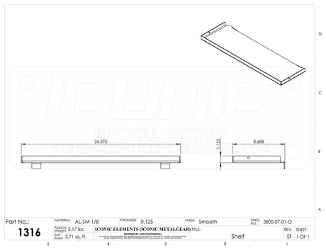 Accessory Additional loose shelves for enclosed rack, shipped loose