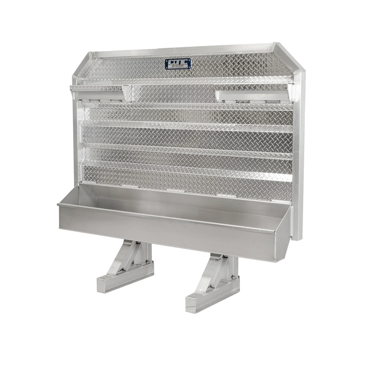 Cab Rack 70" Wide Std. Flat Headache Rack x 68" High, w/ Full Tray & (2) Chain Hangers 70" Width x 68" Height