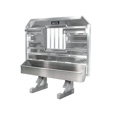 Cab Rack 70" Wide Std. Flat Headache Rack x 68" High, w/ Jail Bar Window, Full Tray & (2) Chain Hangers 70" Width x 68" Height