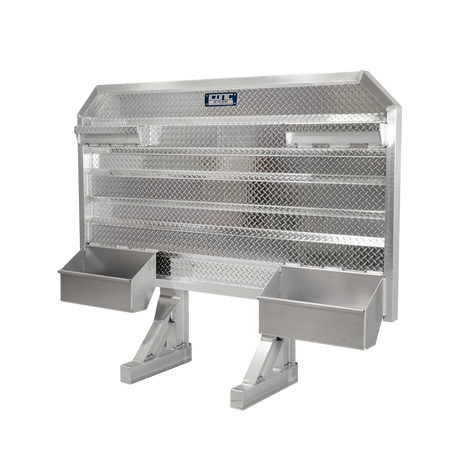 Cab Rack 86" Wide Std. Flat Headache Rack x 68" High, w/Split Trays & (2) Chain Hangers 86" Width x 68" Height