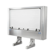 Cab Rack Roll-Up Headache Rack, Smooth Aluminum w/ (2) Chain Hangers, Dividers & Premium Locking Door 78" Width x 68" Height x 12" Depth