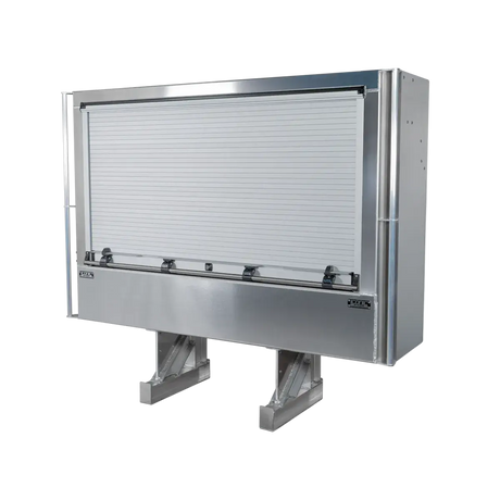 Cab Rack Roll-Up Headache Rack, Smooth Aluminum w/ (2) Chain Hangers, Dividers & Premium Locking Door 78" Width x 68" Height x 20" Depth