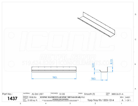 Accessory Tarp Trays, Only fits Enclosed Racks (1303 to 1314) - Need to know depth of rack