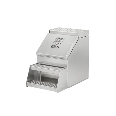 Step Box Boot Box 18" Step Box w/Aluminum Smooth lid *recommended used with P/N 1900 for mounting 18" Width x 25.13" Height x 29.5" Depth