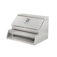 Step Box Boot Box 30" Step Box w/Aluminum Checkerplate lid *recommended used with P/N 1900 for mounting 30" Width x 25.13" Height x 29.5" Depth