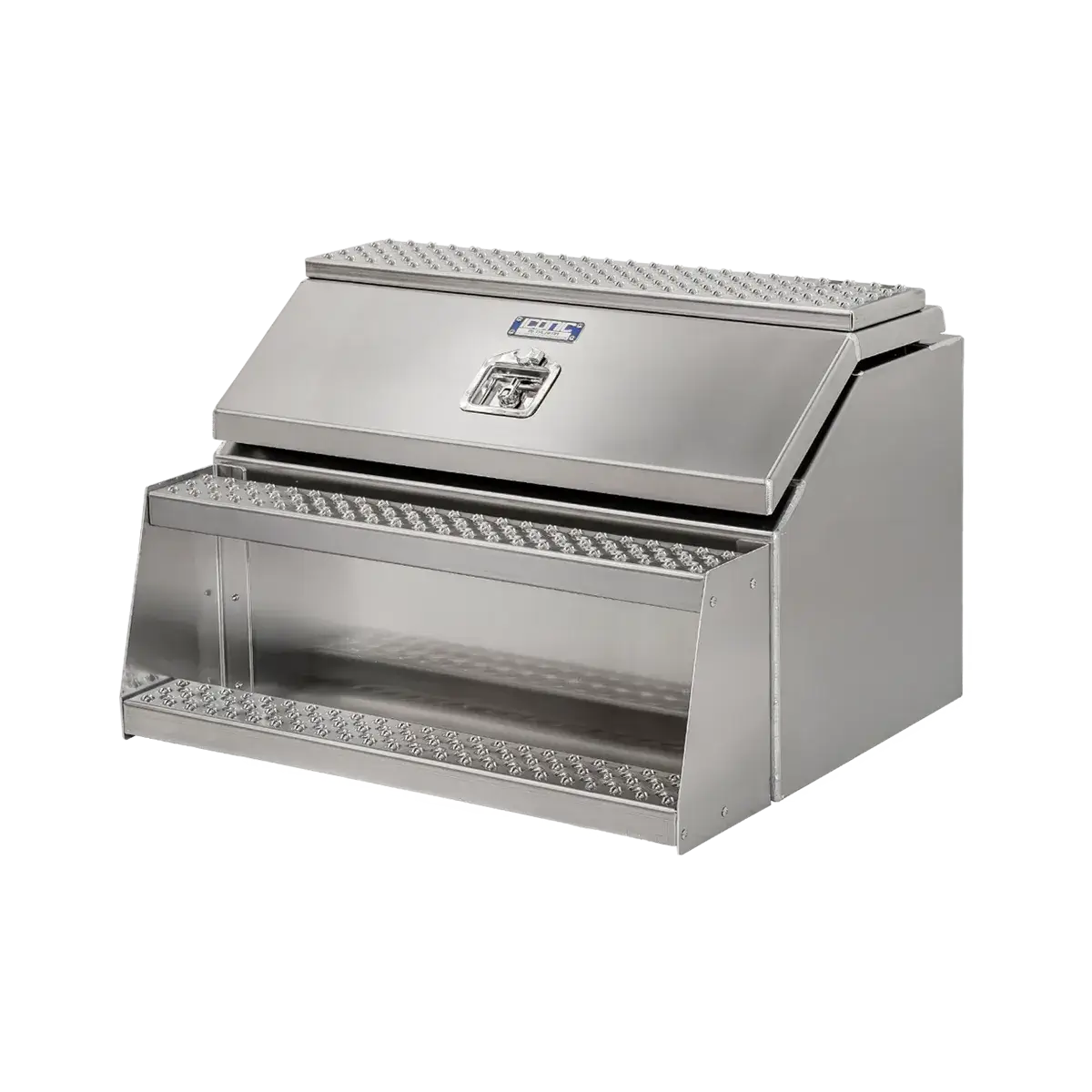 Step Box Boot Box 36" Big Mouth Step Box w/Aluminum Smooth lid *recommended used with P/N 1900 for mounting 36" Width x 24" Height x 29.13" Depth