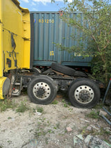 Kenworth T680 Passenger RH Upper Sleeper Extension Fairing 2013 Yellow Used - donor truck rear driver side view; listed part only